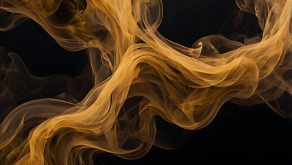 Glowing Golden Smoke Over Black.