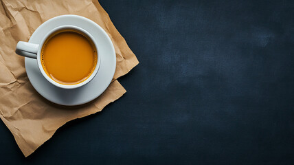 coffee top view shoot for a copy space
