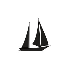 Nautical Sailing Ship or Yacht Vector Graphic
