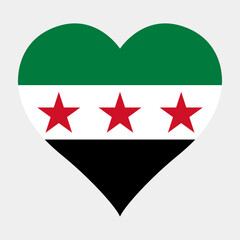 Syria heart shaped flag icon digital vector illustration. National flag of Syria. Love flag icon.