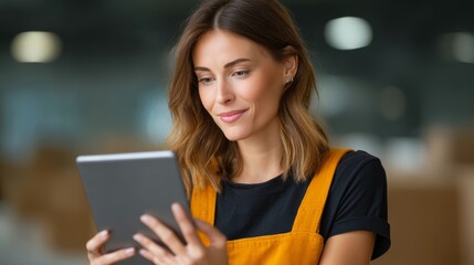 Ai chatbot assisting business owner in office digital interaction