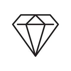 Brilliant line icon. Diamond symbol. Jewel, stone, jewelry, value sign. Vector illustration. Flat design. Editable stroke. Isolated on a white background.