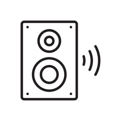 Audio speaker line icon, symbol. Vector illustration. Flat design. Editable stroke. Isolated on a white background.