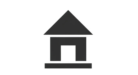 Minimalist House Icon Dark Geometric Design