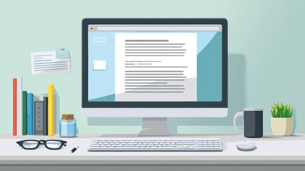 Suspicious Job Offer Email Displayed on a Computer Screen With Noticeable Typos and an Open Top Margin While Sitting on a Desk