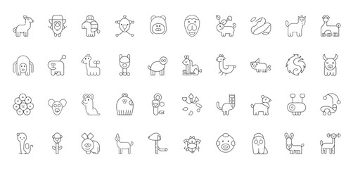Obraz premium Ancient egyptian hieroglyphs displayed in rows