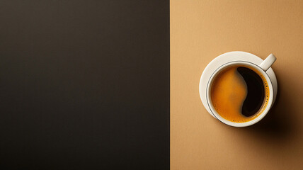 coffee top view shoot for a copy space