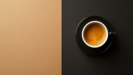 coffee top view shoot for a copy space