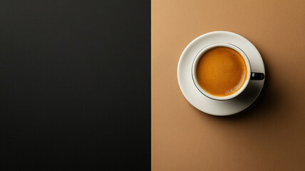 coffee top view shoot for a copy space