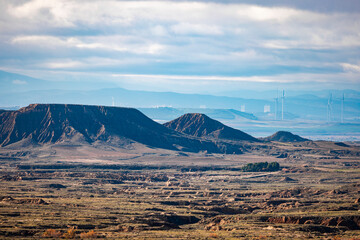 mountain landscape with blue sky and clouds