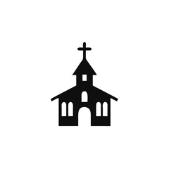 church icon isolated on white, Vector Illustration