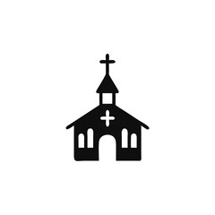 church icon isolated on white, Vector Illustration