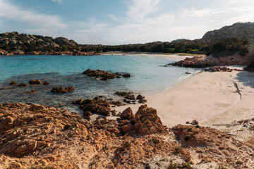 Amazing pink sand beach in Budelli Island, Maddalena Archipelago, Sardinia