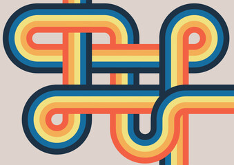 Abstract background with vintage retro line design 