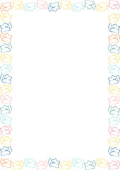 Bright magnolia flower frame. Flourish blossom elements graphic template. Cute magnolia flower