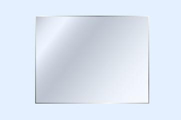 Clear, shiny acrylic sheet. Transparent plastic panel. Realistic glare and reflection on a see-through surface PNG