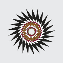 Geometric starburst pattern with sharp points and layered colors vector