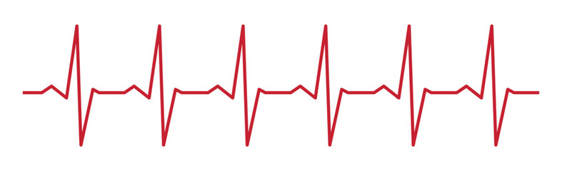 Heart pulse - curved red line on a white background - Vector illustration