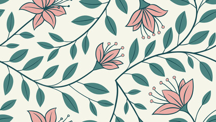 Hand-Drawn Floral SVG – Seamless Repeat Pattern
