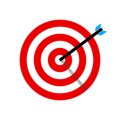 Goal Achievement Bullseye Target with Arrow Vector Icon