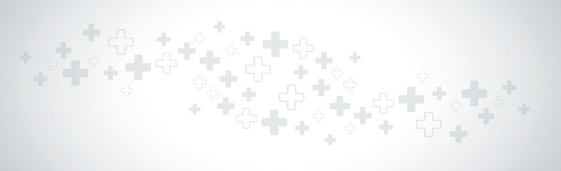 Bright panoramic background with many crosses - vector illustration