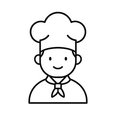 Obraz premium Cartoon chef smiling with a hat and neckerchief 