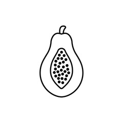 Minimal Icon of Half Papaya Outline