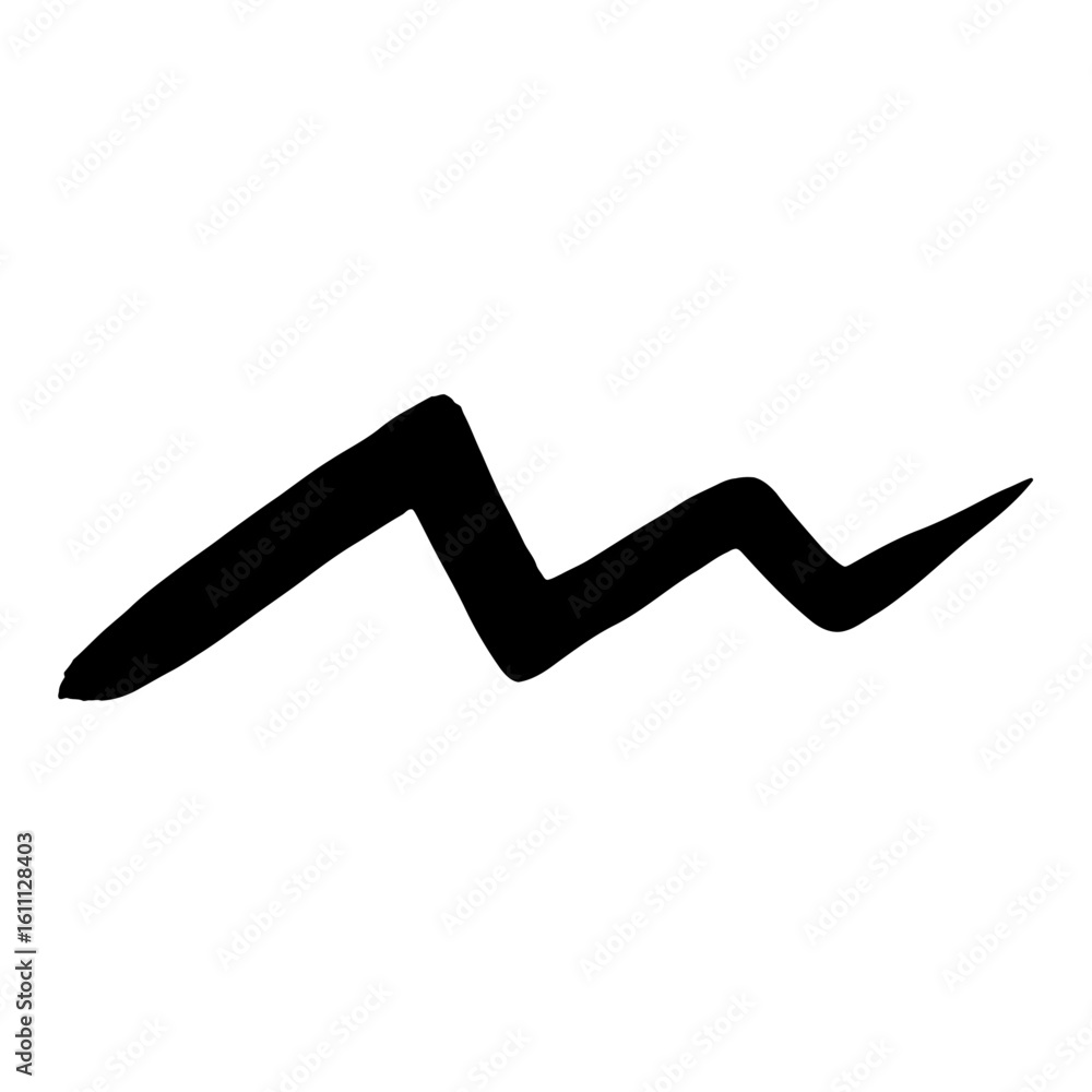 Poster black zigzag line drawing on a white background with sharp angles and points