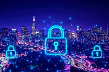 Protecting confidential data: a blend of stunning scenery and digital security.