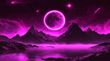 Astrological Silhouettes and Zodiac Symbols in Otherworldly Settings