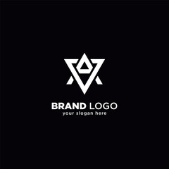 Modern Unique A and V Letter Monogram Logo with Black Background.