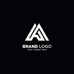Modern Unique M and A Letter Monogram Logo with Black Background.