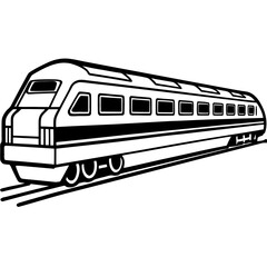 Minimalist Train Outline with Detailed Windows 