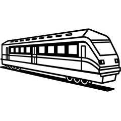 Minimalist Train Outline with Detailed Windows 