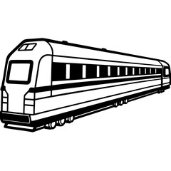 Minimalist Train Outline with Detailed Windows 