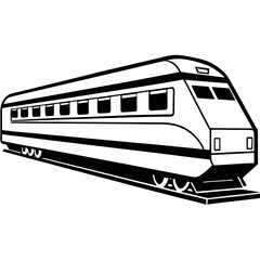 Minimalist Train Outline with Detailed Windows 
