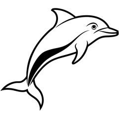 Fototapeta premium Shark Silhouette Vector Bold Minimalist Sea Predator Design for Logos, Tattoos & Ocean Branding Use