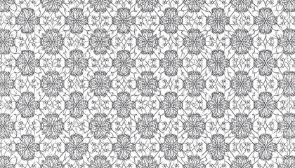 Elegant floral lace pattern with intricate details for textile and design projects