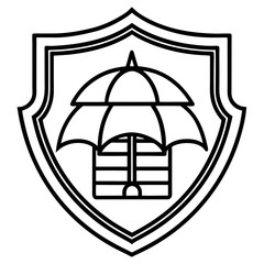 Flat Line Vector Insurance File Symbol