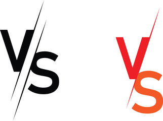 Comparison Graphic VS Letters Versus Logo Design Vector Illustration.