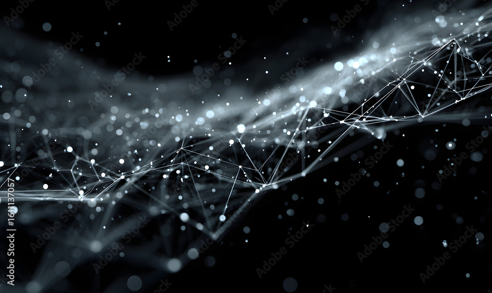 Poster dark abstract network lines background