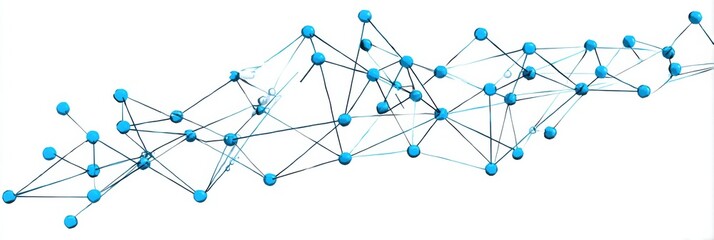 Isometric Neural Network Diagram Illustrating Nodes and Connections With a Blank Top Segment for Additional Content