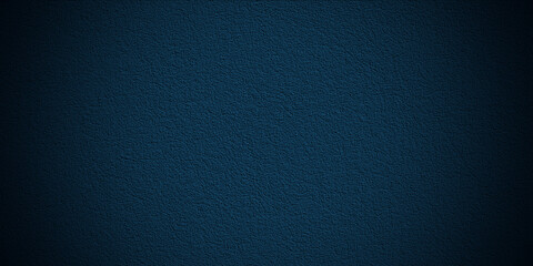 Dark blue background texture with black vignette in old vintage grunge textured border design, dark elegant teal color wall with light
