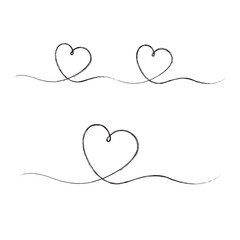 One continuous drawing of heart shape love sign vector.