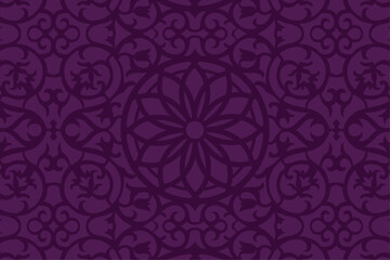 Luxurious Purple Mandala Background Vector Illustration