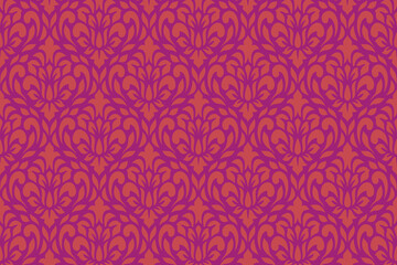 Seamless Ornamental Floral Pattern in Pink and Purple