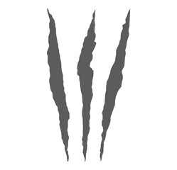 Three sharp claw tears with heavy central ripped surface effect