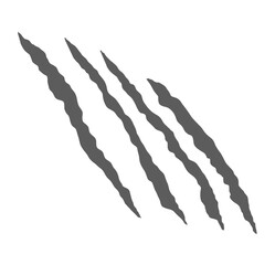 Diagonal claw scratches with ragged tears and ripped texture.