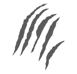 Curved triple claw scratches with bold jagged edges and depth.