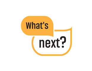 What's next sign on white background	